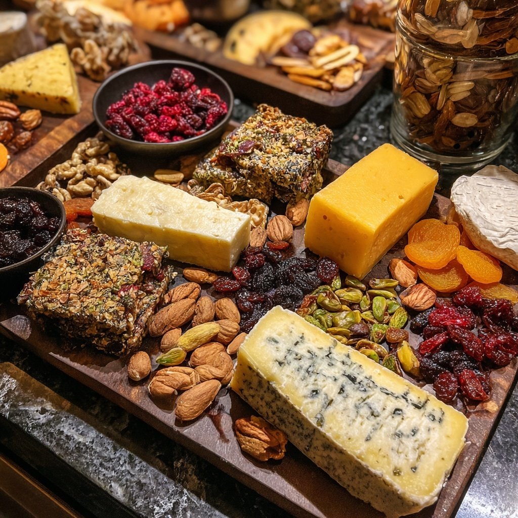 Festliches Charcuterie mit Nüssen und Trockenfrüchte