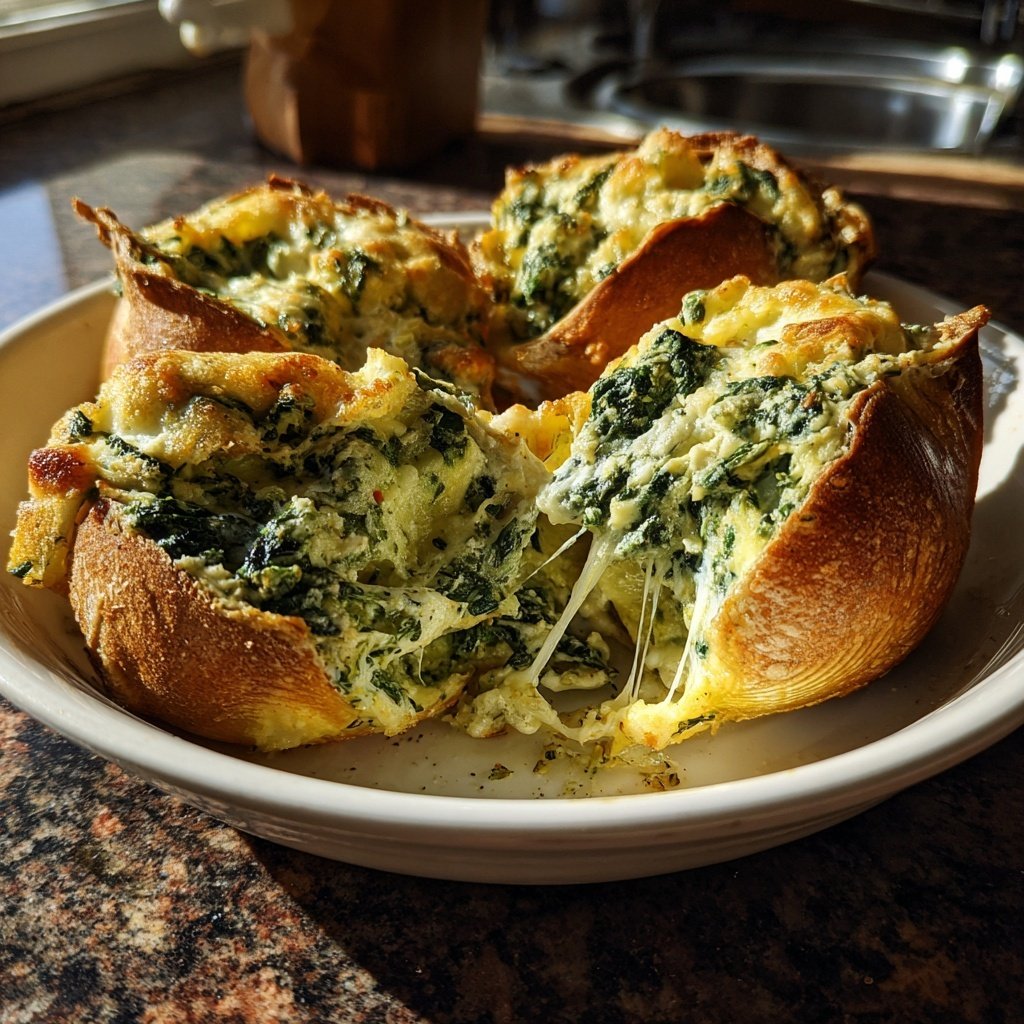 Überbackene Spinat Ricotta Muscheln