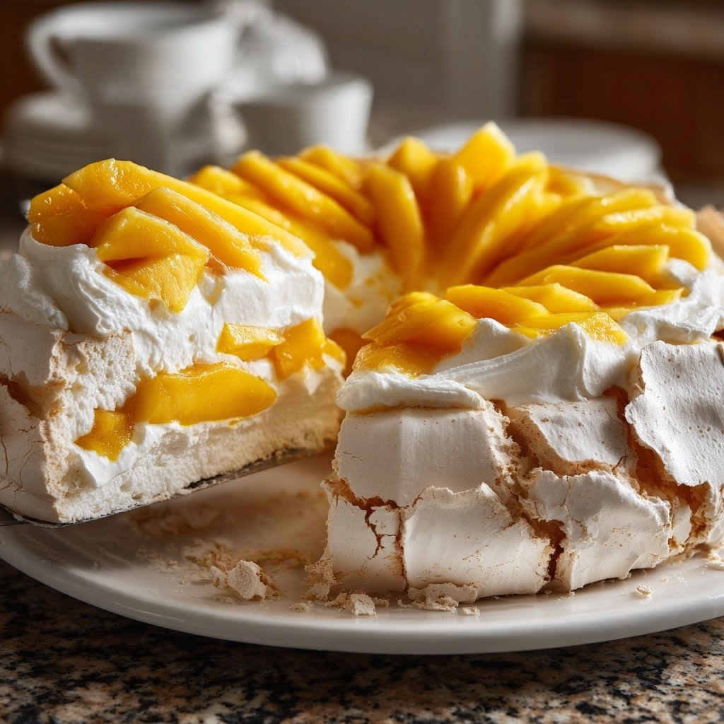 Mango Pavlova mit Schlagcreme