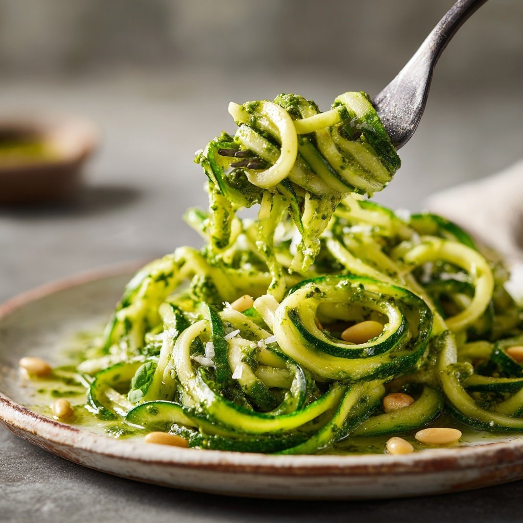 Zucchini Nudeln mit Pesto
