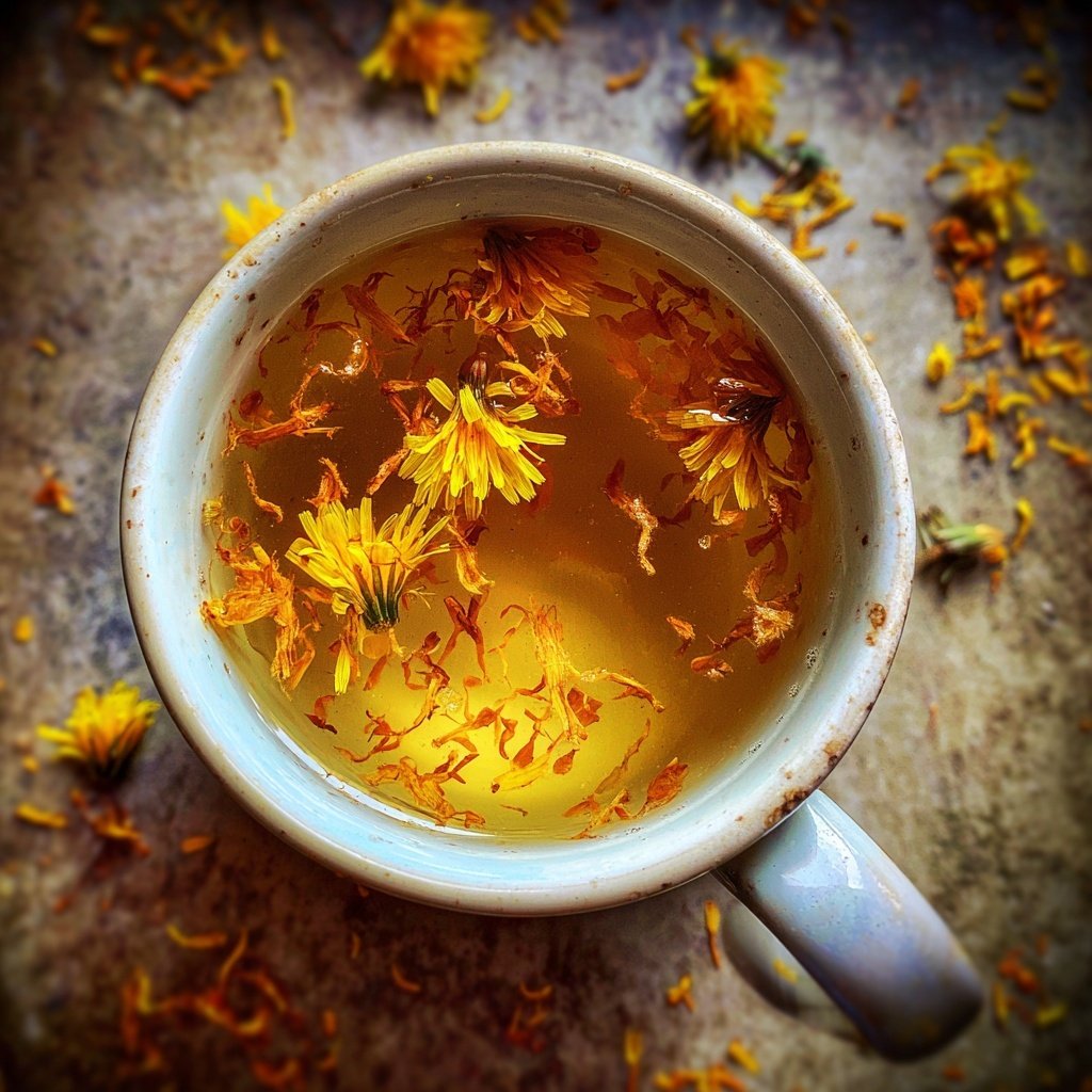 Beruhigender Löwenzahntee mit Honig