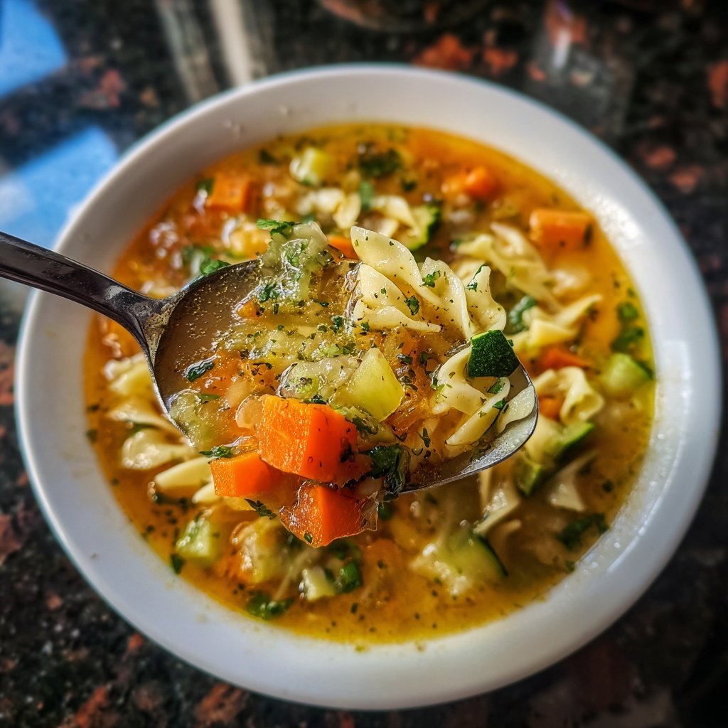 Einfache Nudelsuppe mit Gemüse