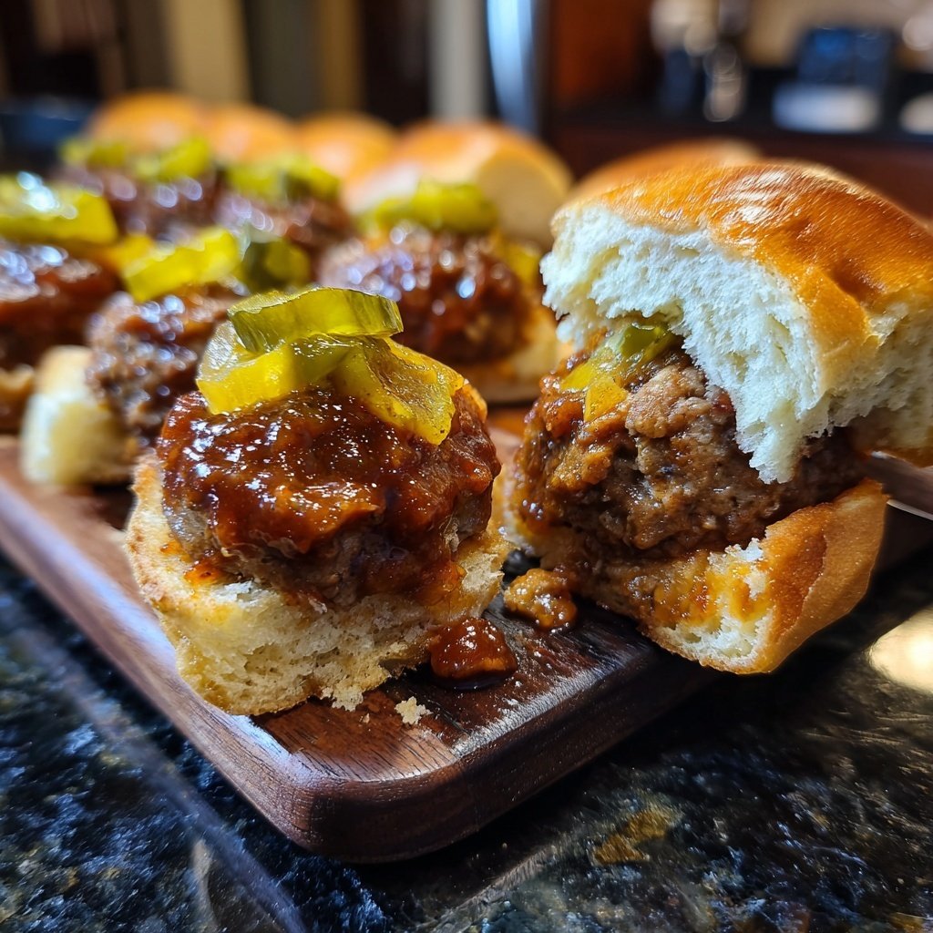 Herzhaftes Fleischbällchen Slider Ensemble