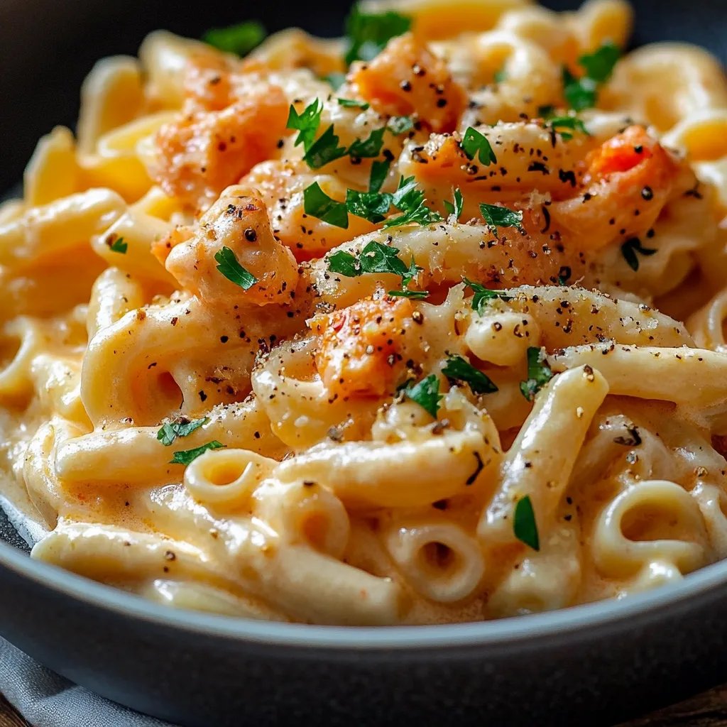 Nudeln mit Hähnchen in cremiger Paprikasoße