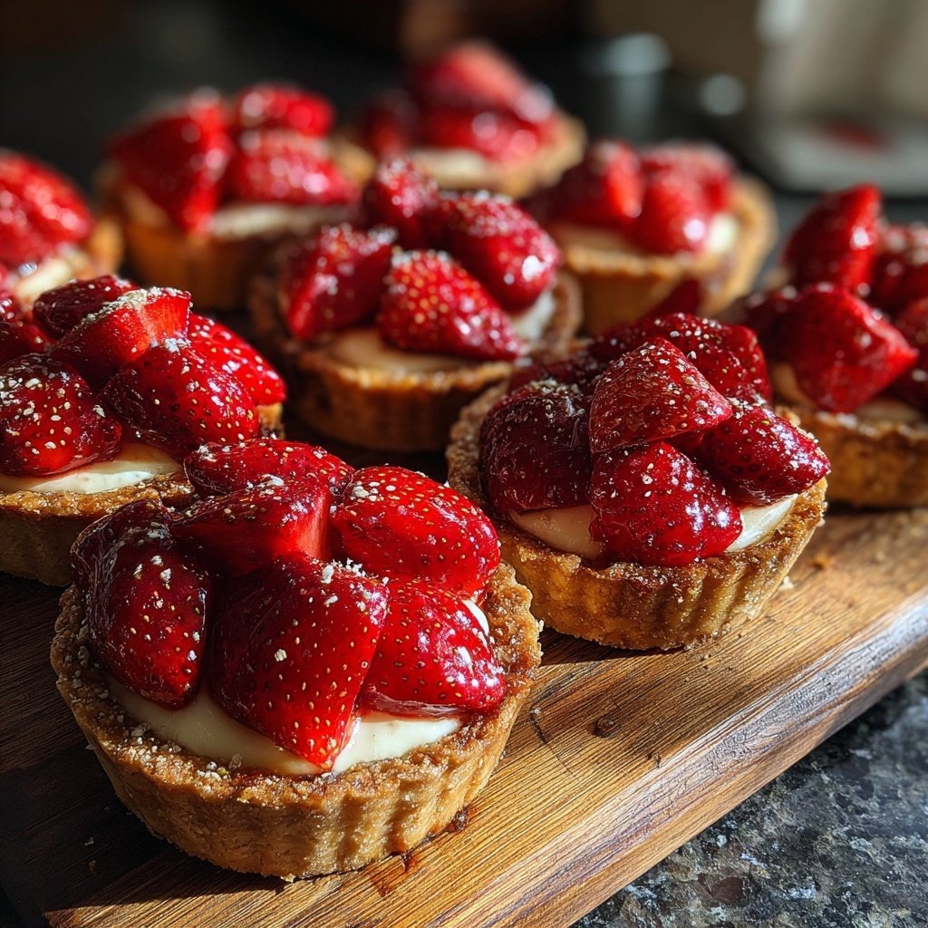 Mini Erdbeertartelettes mit Sahne