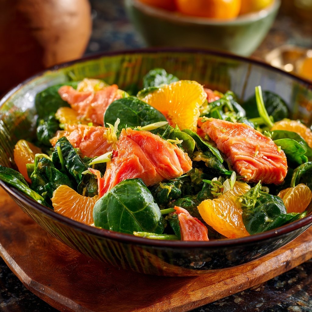 Lachs-Spinat-Salat mit Zitrusfrüchten