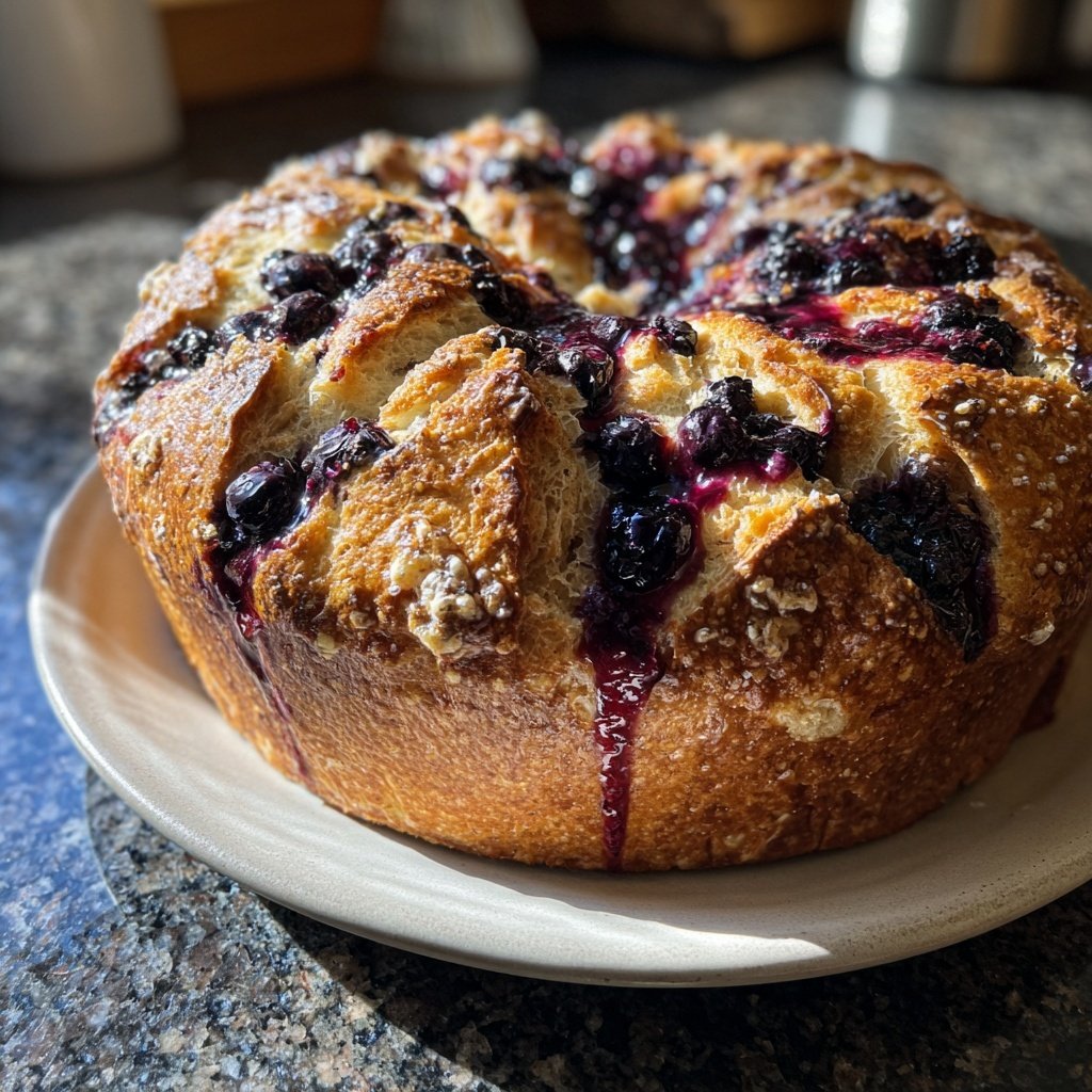 Schneller Blaubeeren Zitrone Sauerteig Frühstücksbrot
