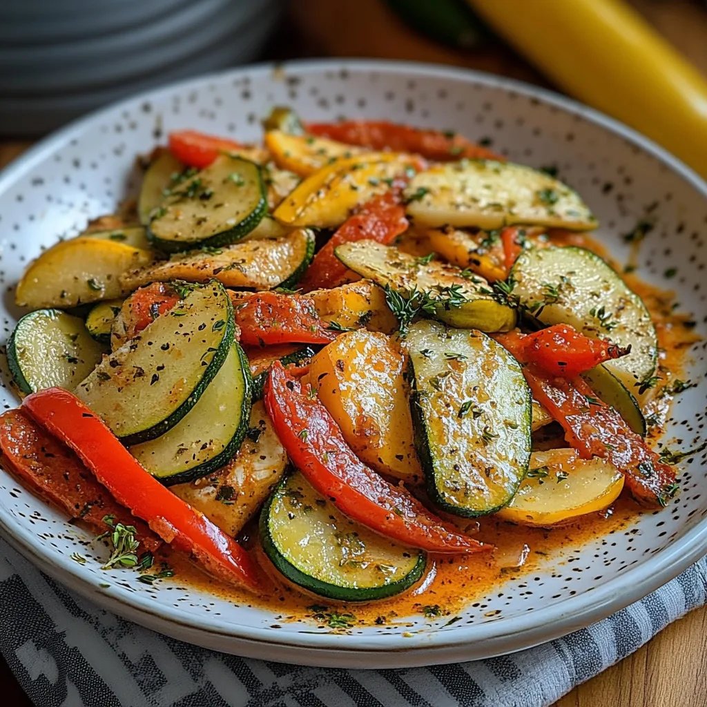 Cremiges Paprika-Zucchini-Hähnchen