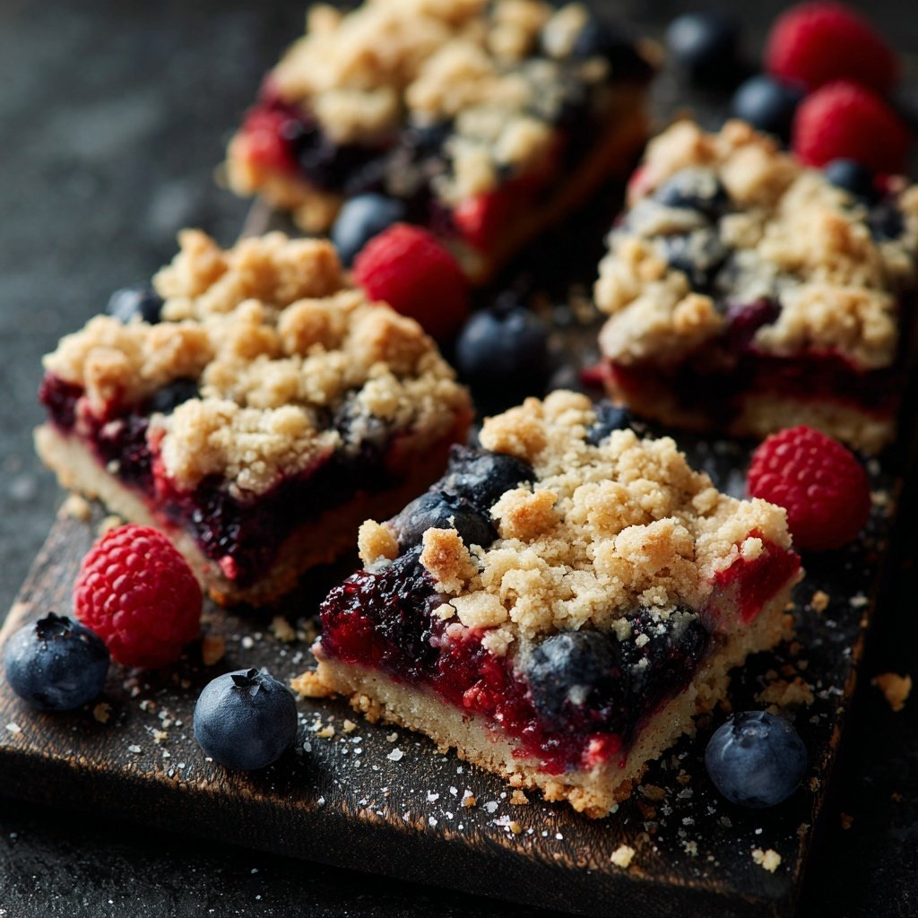 Sauerrahm-Beeren-Crumble-Riegel