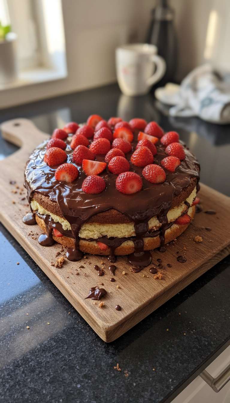 Dekadenter Schoko Erdbeer Kuchen​